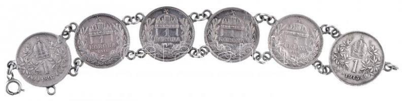 1915. 1K Ag "Ferenc József" (4x) + Ausztria 1897-1915. 1K Ag "Ferenc József" (2x...