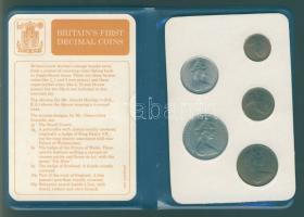 Nagy-Britannia 1971. 1/2p-10P 5klf db "Britannia első decimál érméi" szettben T:1