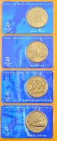 Ausztrália 2000. 5$ Al-Br "Sydney 2000" (28xklf) olimpiai forgalmi emlékérme négygyűrűs hivatalos berakóban T:1 Australia 2000. 5 Dollars Al-Br "Sydney 2000" (28xklf) Olympic commemorative coins in official four-ring binder C:UNC