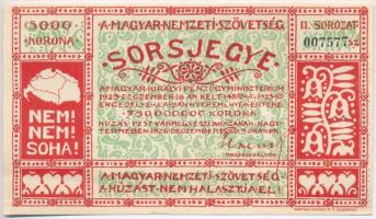 1926. "Magyar Nemzeti Szövetség Sorsjegye" 5000K értékben, II. sorozat T:II szép papír