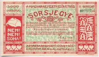 1926. Magyar Nemzeti Szövetség Sorsjegye 5000K értékben, II. sorozat T:II szép papír