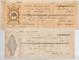 Budapest / Miskolc / Nagysimonyi / Szombathely 1902-1929. 6db kitöltött, illetve részben kitöltött váltó, klf felülbélyegzésekkel és bélyegekkel T:III,III-