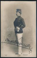 Leopold Kramer (1869-1942) osztrák színész aláírása az őt ábrázoló képeslapon