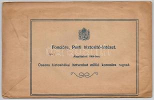 Budapest ~1920. "Fonciere, Pesti biztositó-intézet" névre szóló vegyes életbiztosítási köt...