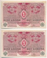 1916. 1K (2x) egyugrásos sorszámkövetők T:I-,II