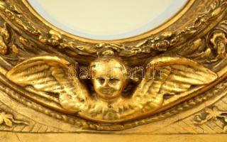 Angyalkás régi blondel tükör, metszett üveggel, restaurált, apró kopásnyomokkal, 56×47 cm /

Mirro...