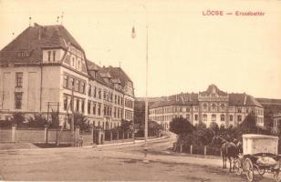 Lőcse, Levoca; Erzsébet tér, Törvényszéki palota, Főreáliskola / square, court, school