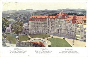 Pöstyén, Bad Pistyan, Piestany; Thermia Palace szálló, új iszapfürdő / spa hotel, mud spa