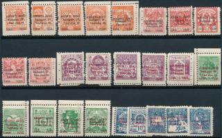 1932 Abonyi Jenő bélyegkereskedő felülnyomott levélzárók 25 db