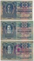 1913. 20K (5x) + 1913. 20K II. kiadás köztük több hamis(?) felülbélyegzéses darab T:II-,III,III-