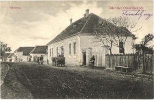 Olasztelek, Talisoara; Fő utca, Bartha Ferenc üzlete / main street, shop