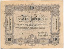 1848. 10Ft Kossuth Bankó T:III szép papír Adamo G111