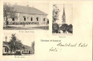 Ótelek, Otelec; Állami óvoda, templom, posta. A. Weiser felvétele / kindergarten, church, post office  (fa)