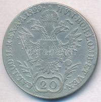 1829E 20kr Ag "Ferenc" (6,57g) T:2- ph.
Huszár: 1980., Unger III.: 1380.b