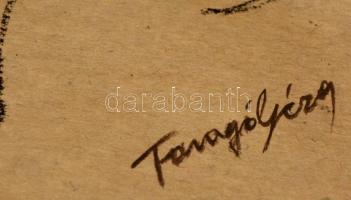 Faragó jelzéssel: Női modell. Vegyes technika. papír, 40×26 cm