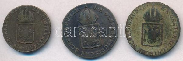 1816E 1/4kr Cu + 1816O 1/2kr Cu + 1816S 1/2kr Cu T:2,2- patina
Huszár 2066.,2067.,2068., Unger III....