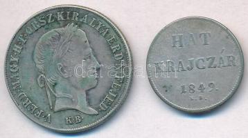 1848KB 20kr Ag "V. Ferdinánd" (6,59g) + 1849NB 6kr Ag (2,21g) T:2-