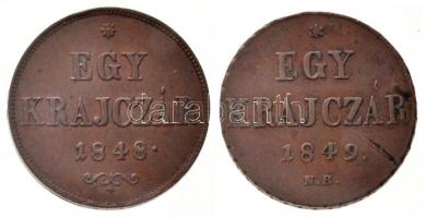 1848. 1kr Cu + 1849NB 1kr Cu T:1-2 karc.