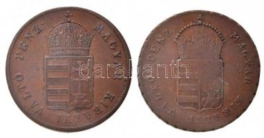 1848. 1kr Cu + 1849NB 1kr Cu T:1-2 karc