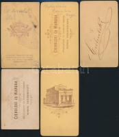 cca 1860-1890 Vegyes keményhátú portréfotók marosvásárhelyi fényképészek műtermeiből, 5 db (Ciehulsk...