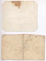 Franciaország 1792. 25s "Assignata" + 1793. 50s "Assignata" vízjellel és szárazp...