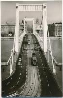 Budapest - 4 db MODERN városképes lap; Erzsébet híd, Móricz Zsigmond körtér, Déli pályaudvar, Angyal...