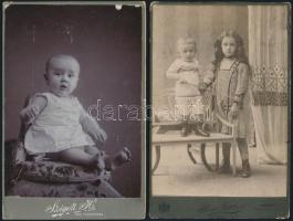 cca 1860-1890 Vegyes keményhátú gyermekfotók, 9 db (Pest Klösz György, Hungária Műterem Arad, Urai J...