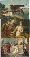 27 db RÉGI motívumlap, művész, sok lithoval, vegyes minőség / 27 pre-1945 motive cards; art with many lithos, mixed quality