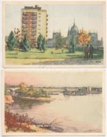 Budapest. Képzőművészeti Alap  - 28 db használatlan modern művészlap Zádor István szignójával / 28 modern unused art postcards signed by Zádor István