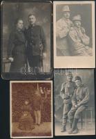 cca 1860-1910 Vegyes katonai fotók, keményhátú fotók, fotólapok, 6 db, változó állapotban, egy középen megtört, 19x13 cm és 12x9 cm.