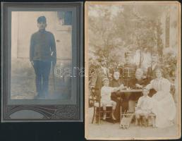 cca 1860-1910 Vegyes katonai fotók, keményhátú fotók, fotólapok, 6 db, változó állapotban, egy közép...