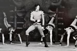 cca 1970 Életkép a Pécsi Balettszínház életéből, nagyméretű fotó, hátulján feliratozva, kartonra rag...