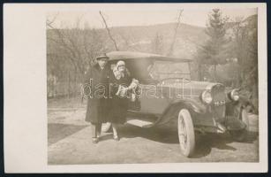 1928 Resica, Automobillal, fotólap, 9x14 cm