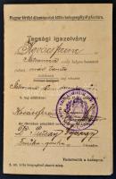 cca 1910-1927 Különféle iratok MÁV-tanító részére: igazolás, előléptetés, tagsági igazolvány, stb., ...