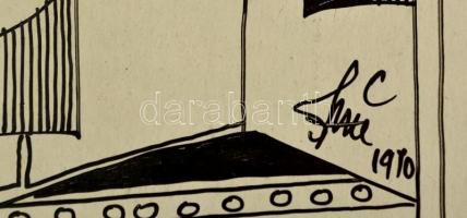 Szász jelzéssel: Pár. Tus, papír, 23×13 cm