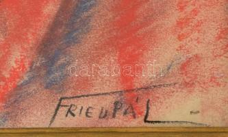 Fried jelzéssel: Ülő női akt. Pasztell, papír, üvegezett keretben, 29×39 cm