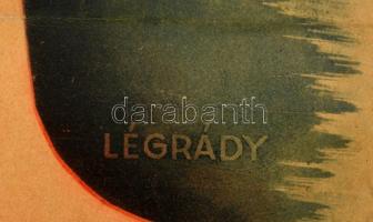 1942 Légrády Sándor (1906-1987): Gyáripari Nemzeti Sportnap plakát, restaurált, 83,5x59 cm