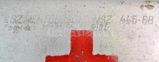 Retró elsősegélydoboz tartalommal, 22x16x10 cm