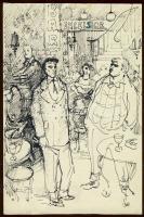 Szász Endre (1926-2003) 19x13 cm tollrajz szignó jobboldalt alul