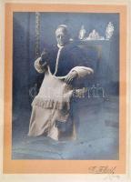 cca 1935 XI. Piusz pápa saját kézzel aláírt fényképe, GIuseppe Felici jelzett fotója, 14×10 cm / cca 1935 Pope Pius XI. autograph signed photo