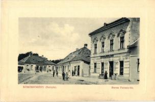 Buttyin, Körösbökény, Buteni; Baross Ferenc tér, Klein Márton, Sferdian & Misca üzletei, W. L. Bp. 5276. Fogyasztási szövetkezet kiadása / square, street view, shops (EK)