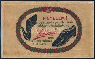 cca 1930 A Lichtman-féle cipő reklámja, karton reklámtábla, 17,5x28,5 cm