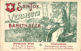 Baneth Géza kőbányai pezsgőborgyárának reklámlapja, San-Toy Vermouth / Hungarian sparkling wine factory advertisement (EK)