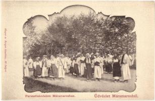 Máramaros, Maramures; Parasztlakodalom; Mayer és Berger kiadása / peasant wedding, folklore, Art Nouveau (EK)