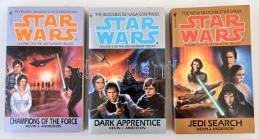 Kevin J. Anderson Jedi Academy trilógia, 3 db angol nyelvű Star Wars könyv: Jedi Search, Dark Apprentice, Champions of the force, New York, 1994, Bantam Books. Kiadói papírkötésben.