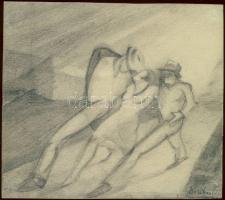 1930 Ismeretlen művész rajza ismeretlen szignóval 13x11 cm ceruza