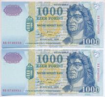 1999. 1000Ft "BD" (2x) sorszámkövetők T:I Adamo F55A1
