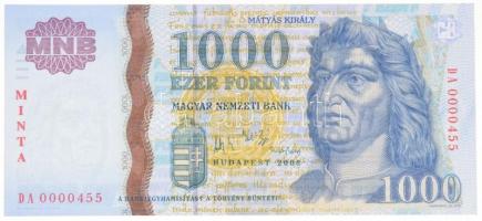 2006. 1000Ft "MINTA", "DA 0000445"-ös sorszámmal T:I / Hungary 2006. 1000 Forint "MINTA(SPECIMEN)", "DA 0000445" prefix and serials C:UNC Adamo F55GM2