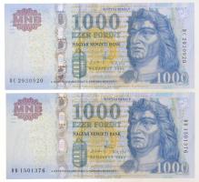 2009. 1000Ft (2x) "DB" és "DC" T:I