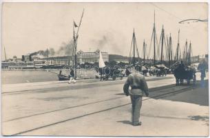 1915 Pola, Palace Hotel, port, steamships. Fot. G. Fiorini, photo